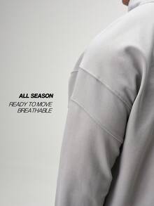 男士休闲百搭字母图案卫衣，长袖上衣 - 棕色 - 查看 4