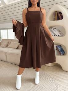 SHEIN Essnce 大码秋冬连体裤和西装外套两件套