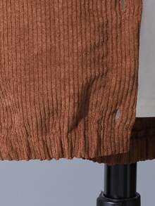 2 件套青少年女孩休闲纽扣式连帽衫和松紧腰裤套装 - 棕色 - 查看 5