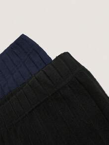 Franclia 加大码弹力针织喇叭裤，秋冬喇叭裤，女士罗纹喇叭裤，2条装喇叭裤 - 彩色 - 查看 4