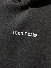 Manfinity VCAY Men Letter Graphic Pocket Hoodie, For Fall Winter - Black - View 3