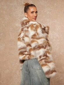 Lumalex Áo khoác lông giả dáng rộng, ngắn, cổ lông thú sang trọng dành cho nữ mùa đông thu, thích hợp cho dạ hội, tiệc tùng, tiệc chiêu đãi, phong cách kín đáo, lấp lánh, lễ hội, đi chơi, du lịch, ngoài trời, nhiều lớp, mùa cưới, tiệc tùng, lễ Al-Adha, tiệc năm mới, trang phục dự tiệc, dạ hội, váy dự tiệc mùa thu. - Nhiều màu - Xem 3