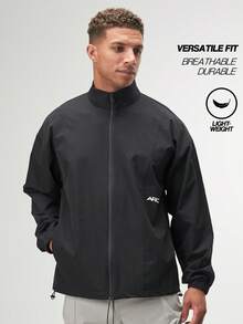 ARC Men's Casual Versatile Simple Black Long Sleeve Jacket - Black - View 3