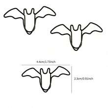 15/25/50pcs Bat Paper Clip,Paper Clips For Paperwork Office School And Personal Use,Halloween And Festival Decoration Back To School,Back To School,School Supplies - 黑色 - 查看 2