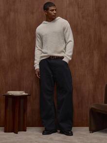 Musero Maglione oversize con cappuccio a maniche lunghe in mohair, felpa con cappuccio per uomo, abbigliamento autunnale/invernale