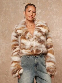 Lumalex Áo khoác lông giả dáng rộng, ngắn, cổ lông thú sang trọng dành cho nữ mùa đông thu, thích hợp cho dạ hội, tiệc tùng, tiệc chiêu đãi, phong cách kín đáo, lấp lánh, lễ hội, đi chơi, du lịch, ngoài trời, nhiều lớp, mùa cưới, tiệc tùng, lễ Al-Adha, tiệc năm mới, trang phục dự tiệc, dạ hội, váy dự tiệc mùa thu. - Nhiều màu - Xem 6