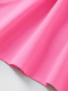 SHEIN Kleine Mädchen Frühling & Herbst Vintage akademischer Stil Gewebe Kleid mit 3D Schleifen Dekor, Rosa; Kleine Mädchen Weiß Langarm Kleid mit Rüschen Saum und Bernstein Knöpfen, geeignet für Schulanfang, süß & elegant für Alltag, Reisen, Fotoshootings und Zusammenkünfte Herbst Winter - Heißes Pink - Übersicht 9