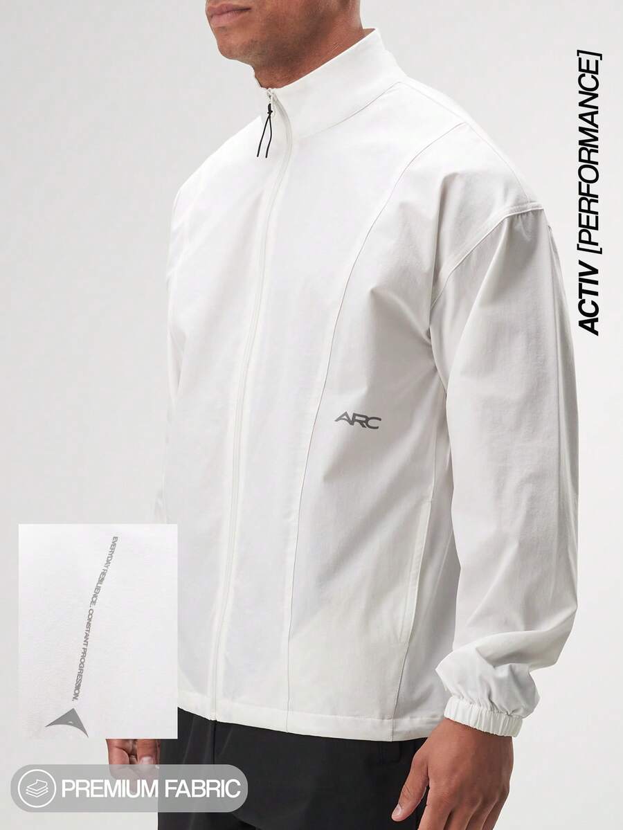 Men's Casual Versatile Simple Long Sleeve Jacket - White - View 1