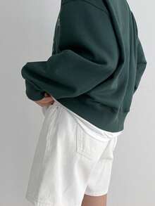 DAZY 高腰斜口袋牛仔短褲