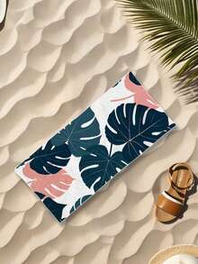 SHEIN Khăn tắm biển cỡ lớn siêu nhanh khô bằng sợi microfiber với họa tiết lá nhiệt đới, cực mềm, không bám cát, thấm hút cao, nhẹ và dễ mang theo, thích hợp cho bãi biển, hồ bơi, du lịch và làm quà tặng ngày Valentine, thảm yoga/khăn bơi thời trang, nhanh khô cho du lịch mùa hè, trang trí phòng tắm kỳ nghỉ, đồ dùng cần thiết cho bãi biển. - Màu xanh lá cây đậm - Xem 2