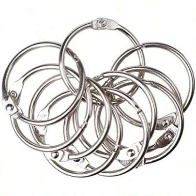 20pcs Metal Book Rings, Loose-Leaf Binder Rings 25mm Inner Diameter Keychain,Back To School,School Supplies
