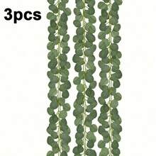 3 szt. 82-calowy bujny sztuczny wieniec eukaliptusowy - Klasyczny styl dekoracji wnętrz, dekoracja ślubna i imprezowa - Nie wymaga prądu, bez piór, prezenty urodzinowe, ukończenie szkoły, sztuczne rośliny