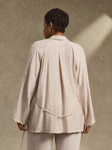 Linhara Women's Casual Minimalist Button Tie Blazer Winter Fall Autumn