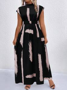 EMERY ROSE 加大圆点印花立领长裙女装 - 彩色 - 查看 3