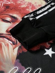 Manfinity EMRG Men's Street Style Pullover Crew Neck Sweatshirt, Fall - Black - View 6