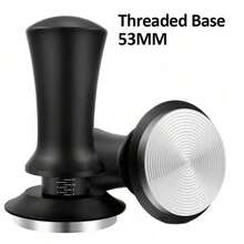 可调式恒力粉末压粉器 | 304不锈钢平底防偏转设计自动回弹弹簧意式咖啡萃取工具 51/53/58mm 多规格 - 黑色 - 查看 8