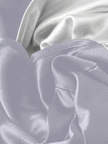 SHEIN MOOSTA Vestido elegante de manga abullonada con contraste de color para rave - Blanco - Ver 3