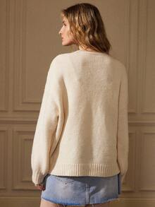 Écloséra Vintage Twist Cable Solid Color Casual Long Sleeve Cardigan Sweater Formal Clothing