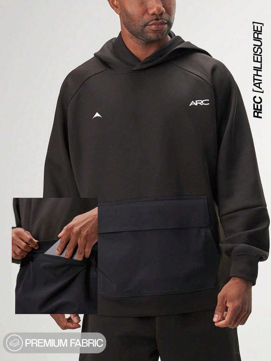 ARC Activewear 超大款运动衫 高性能上衣 健身运动外套 套头衫 - 黑色 - 查看 1