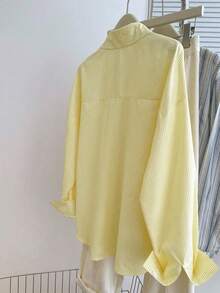 INAWLY 休闲通勤宽松条纹长袖衬衫