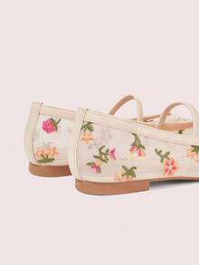 CUCCOO DOLLMOD Women's Fashionable Flat Floral Pattern Slip-On Shoes - Apricot - View 9