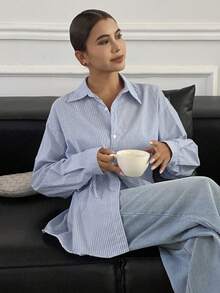 DAZY New Autumn Loose Casual Striped Blouse For Women