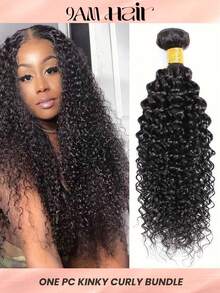 1入組捲髮自然黑色人髮束延伸8-30英寸編織束緯線接髮高質量適合女士