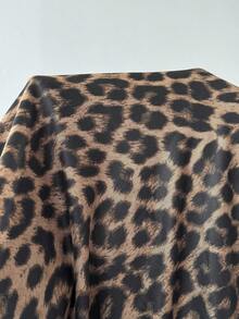 SHEIN EZwear Váy dài thường ngày họa tiết da báo cỡ lớn - màu nâu - Xem 5