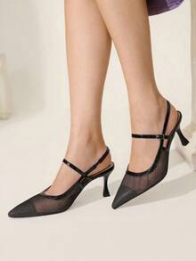 CUCCOO CHICEST Damen Spitze Stiletto Absätze mit Schmetterling Metall Anhänger, elegante glamouröse romantische sexy Mode Schwarze Abendschuhe für formelle Anlässe, Partys, Dates, Feiertage, Cocktailabende - Schwarz - Übersicht 4