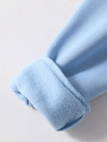 Mirajuku Tween Boys Casual Solid Color Loose Fit Sweatshirt - Baby Blue - View 3