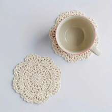 4/6/8/10/12/16/18/20pcs Vintage Floral Crochet Coasters, Vintage Round Coasters, Heat-Resistant Placemats, Tablecloths, And Dining Table Decorations - Perfect For Home, Residence, Kitchen, Coffee Table, Wooden Table, Restaurant, Bar Decoration