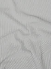 Manfinity Dauomo Men's Rib Knit Patch Round Neck Casual Tank Top, Summer - White - View 4