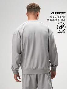 ARC Herren Regular Fit Rundhals Langarm Sweatshirt, Casual, Grau