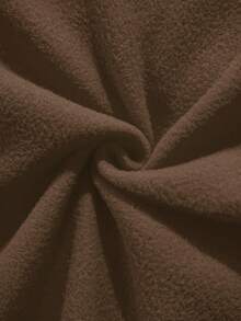 INAWLY SHEIN Bubbli 女式休闲洛杉矶贴片抽绳连帽运动衫，秋冬 - 棕色 - 查看 3