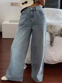 DAZY Women's Casual Washed Blue Jeans, Autumn - Blue - View 3