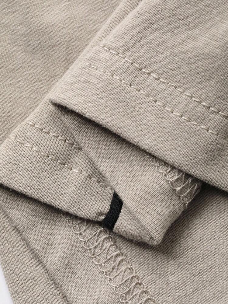 Grey Shirt Paired With Men's Loungewear Set, Autumn, Fall Winter Clothes Pajama