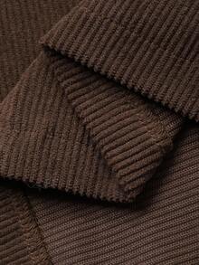 DAZY 女式秋季领口拼色上衣和长裙两件套 - 咖啡棕 - 查看 7