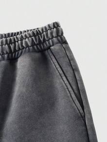 ROMWE MEN Street Life Men's Fashion Virgin Mary Print Rhinestone Sweatpants - Grey - View 4