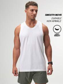 ARC Activewear 无缝白色背心 Stringer 运动背心 跑步 健身房 健身 夏季 - 白色 - 查看 4