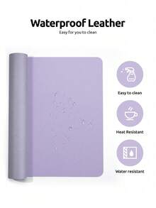 SHEIN 1 件皮革桌垫、皮革鼠标垫、电脑键盘一体式桌垫、大号鼠标垫、笔记本电脑游戏桌垫、高端桌垫、皮革书写和学习防脏、清洁办公桌、防滑护眼皮革桌垫、大号鼠标垫、防滑桌垫、防水 PU 皮革办公桌保护垫、书写垫、适用于办公室和家庭（浅紫色）、耐磨易清洁皮垫、安静、适用于男士、女士员工福利 - 彩色 - 查看 6