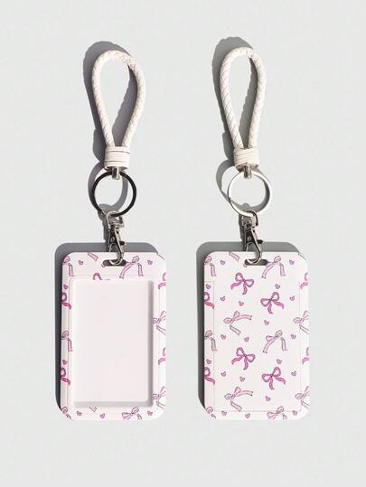 Kawaii Estilo No.: 1543529 Soporte para tarjeta de identificación con diseño de lazo y corazón, 1 pieza