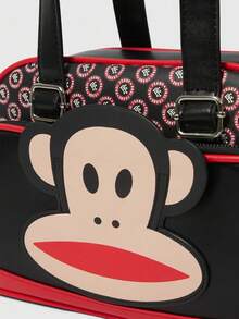 Paul Frank X ROMWE 女士卡通猴子3D图案时尚黑色手提包 - 黑色 - 查看 5