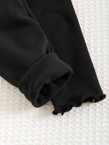 Cozy Pixies Set de 2 piezas: Sudadera de cuello redondo de manga larga con estampado de leopardo y lazo decorativo, y pantalones de cintura elástica de unicolor para niña. Conjunto de moda casual básica y versátil, cómodo para usar en interiores, exteriores, escuela, uso diario, deportes, fiestas, festivales, Halloween, Navidad y Año Nuevo en otoño/invierno. - Multicolor - Ver 5