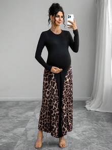 Momance Abito plissettato con stampa leopardata e patchwork, sexy e alla moda - Multicolore - Visualizzare 6