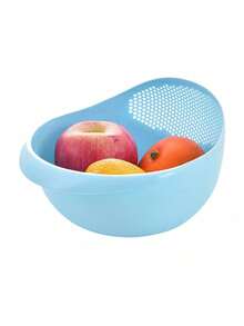 SHEIN 1/4pcs Multifunctional Rice Washing Basket With Handle, Vegetable Washing Basin, Fruit Plate, Kitchen Drain Basket, Kitchen Supplies Rice Washing Strainer, Household Kitchen Drain Basket - Multicolor - View 15