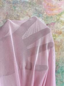 FloralLove 2pcs Sexy Ruched Ruffled Mesh Embroidery Babydoll Nightgown And G-String Set - Pink - View 8