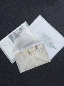 SHEIN Set de 100 sobres translúcidos en blanco para invitaciones, postales, cajas de regalo europeas, tarjetas de mensaje, sobres para bodas, negocios, cartas de vuelta al colegio - transparente - Ver 6