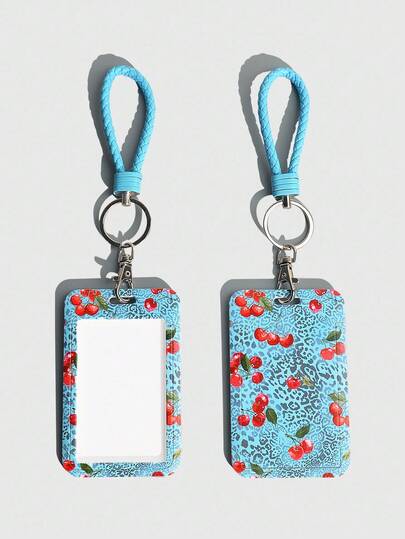 Grunge Punk رقم الطراز: 1183093 غطاء بطاقة الهوية بنمط نمر وكرز مربوط، قطعة واحدة