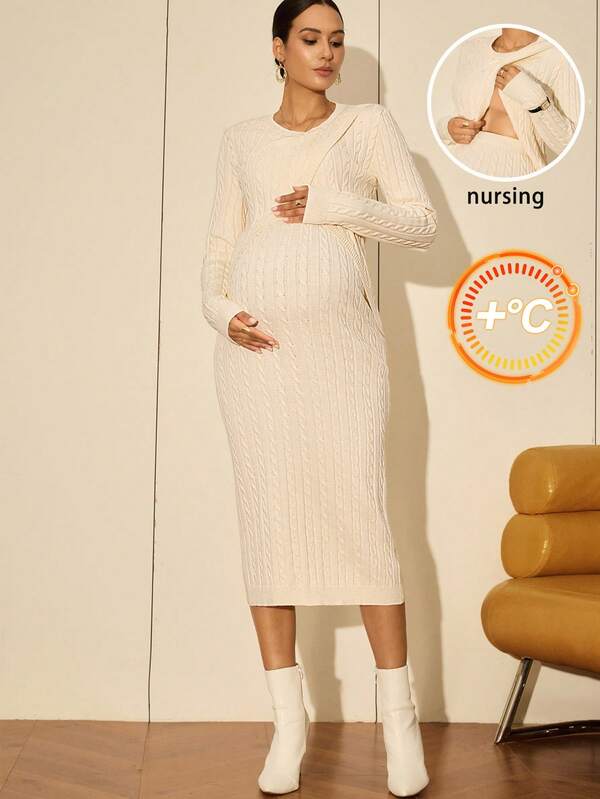 MaterniWear Office,Business Casual Woman Fall Clothes,Autumn Clothes,Maternity Autumn Clothes Maternity Solid Color Nursing Knit Sweater Top And Skirt Set Maternity Dress Long Sleeve Maternity Dress Maternity Clothes Fall Winter Dress For Pregnant Women Knitted Maternity Dress Nursing Dress Maternity Clothing Pregnancy Clothing,Elegant Dress For Maternity