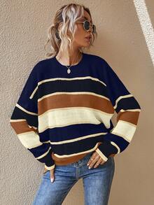 EMERY ROSE 女士最新时尚舒适拼色套头衫 - 彩色 - 查看 3